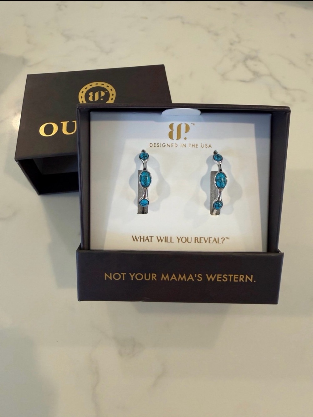 Bomb Party Outlaw Earrings - ER69915 This Ain't My First Rodeo - Rhodium Plated